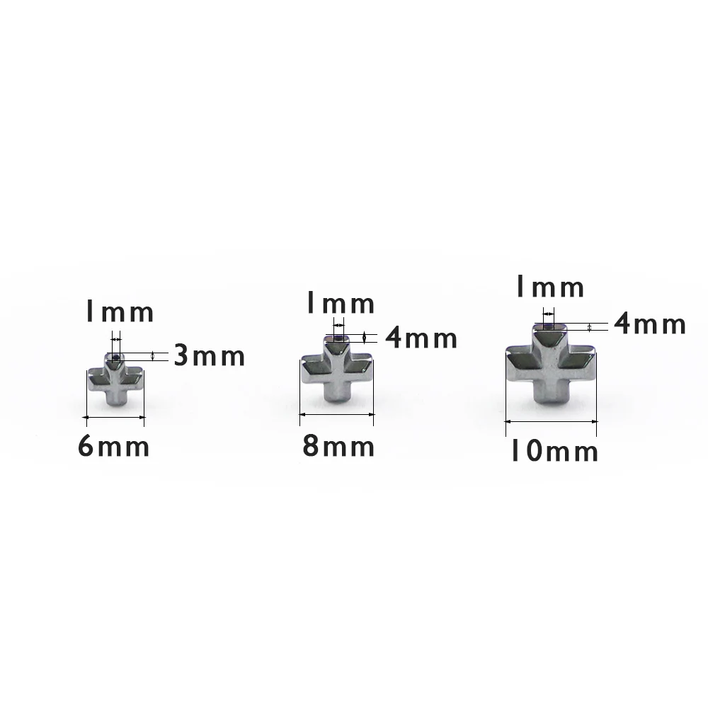 WLYeeS Cross Hematite Beads Black Natural stone 6 8 10 12mm Loose Spacer Beads for Jewelry Bracelet Earring Pendant Making DIY