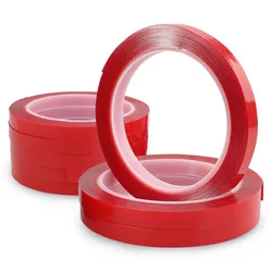 1 Roll 3m Strong Acrylic PET Tape 1mm Thick Red Liner Clear Double Sided No Trace for Phone Tablet LCD Screen Glass Repair
