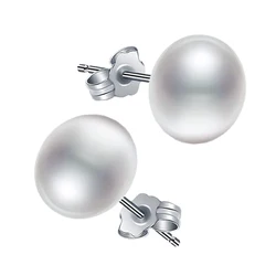 Sinya Big Size AAAA Grade Freshwater Pearl S925 Sterling Silver Jewelry Stud Earring for Mother Women Ladies