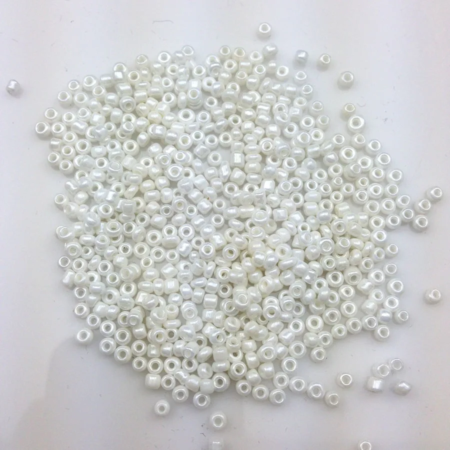 16g 1000pcs 2mm AB Pearl White Colorful Round Opaque Loose Spacer Bead Cezch Glass Seed Beads Handmade Jewelry DIY Garment Bead