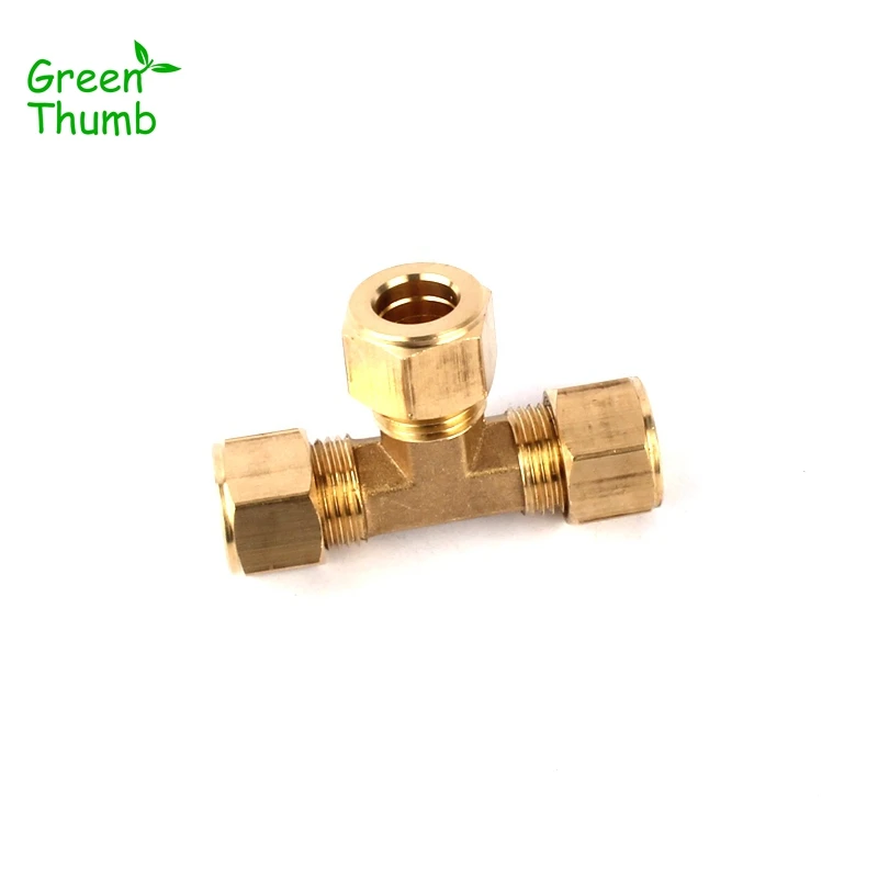 10pcs Inner Diameter 9.5mm Metal 3 Way Connector Horticulture Spray Fittings Garden Irrigation High Pressure Brass Tee Adapters