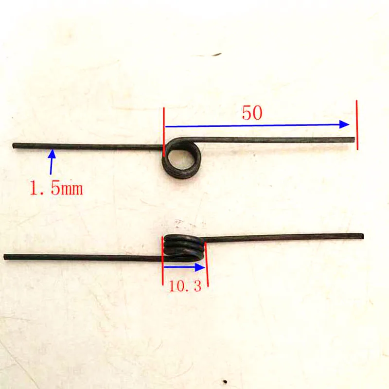 

Rotating torsion spring Wire diameter 1.5mm Outer diameter 10mm long 50mm 180 degree Single torsion spring x20