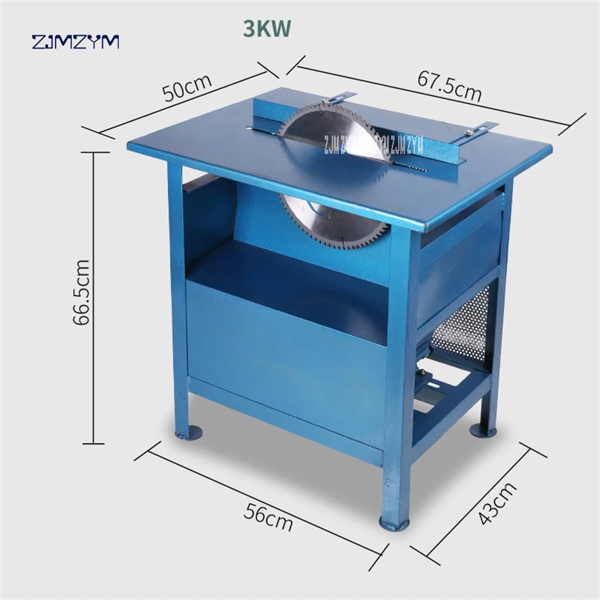 3 kW 데스크탑 전기 목공 톱 원형 톱 원형 톱 목공 테이블 톱 전기 톱 구리 모터 220V/380V 2840r/min