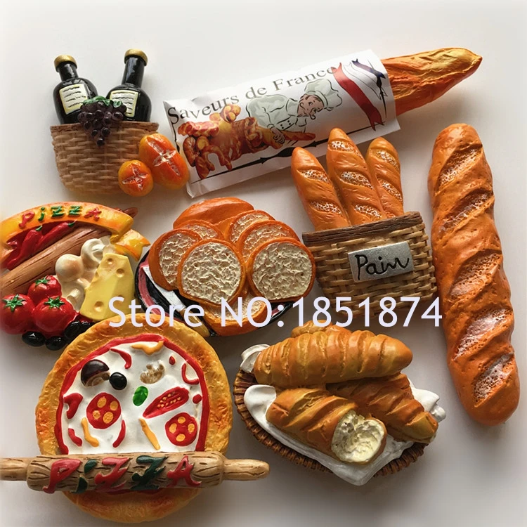 France Paper Bag Of Coarse Grains 3D Resin Fridge Magnets Tourist Souvenirs Refrigerator Magnetic Stickers Home Decortion
