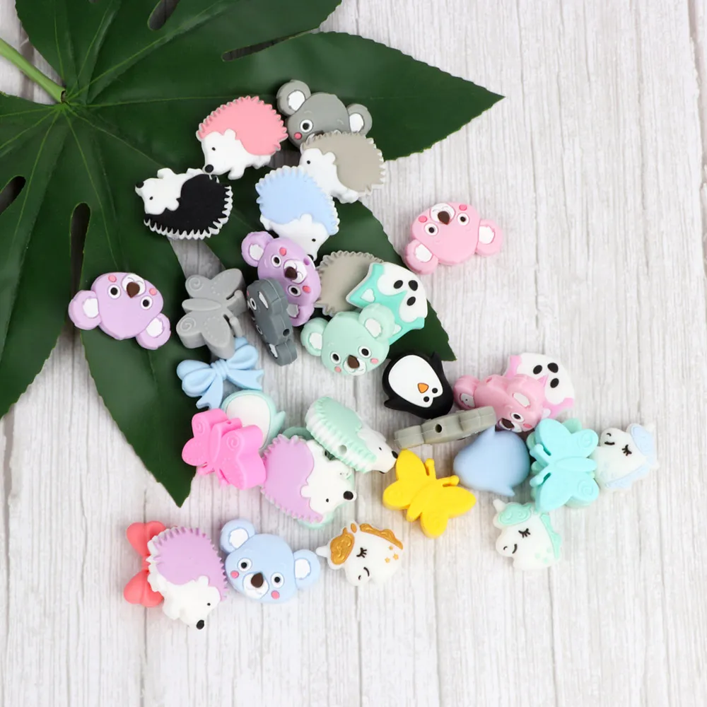 TYRY.HU 5pc/lot Cartoon Silicone Koala Animal Teething Beads DIY Accessories Baby Product Teething Necklace Food Grade Baby Bead