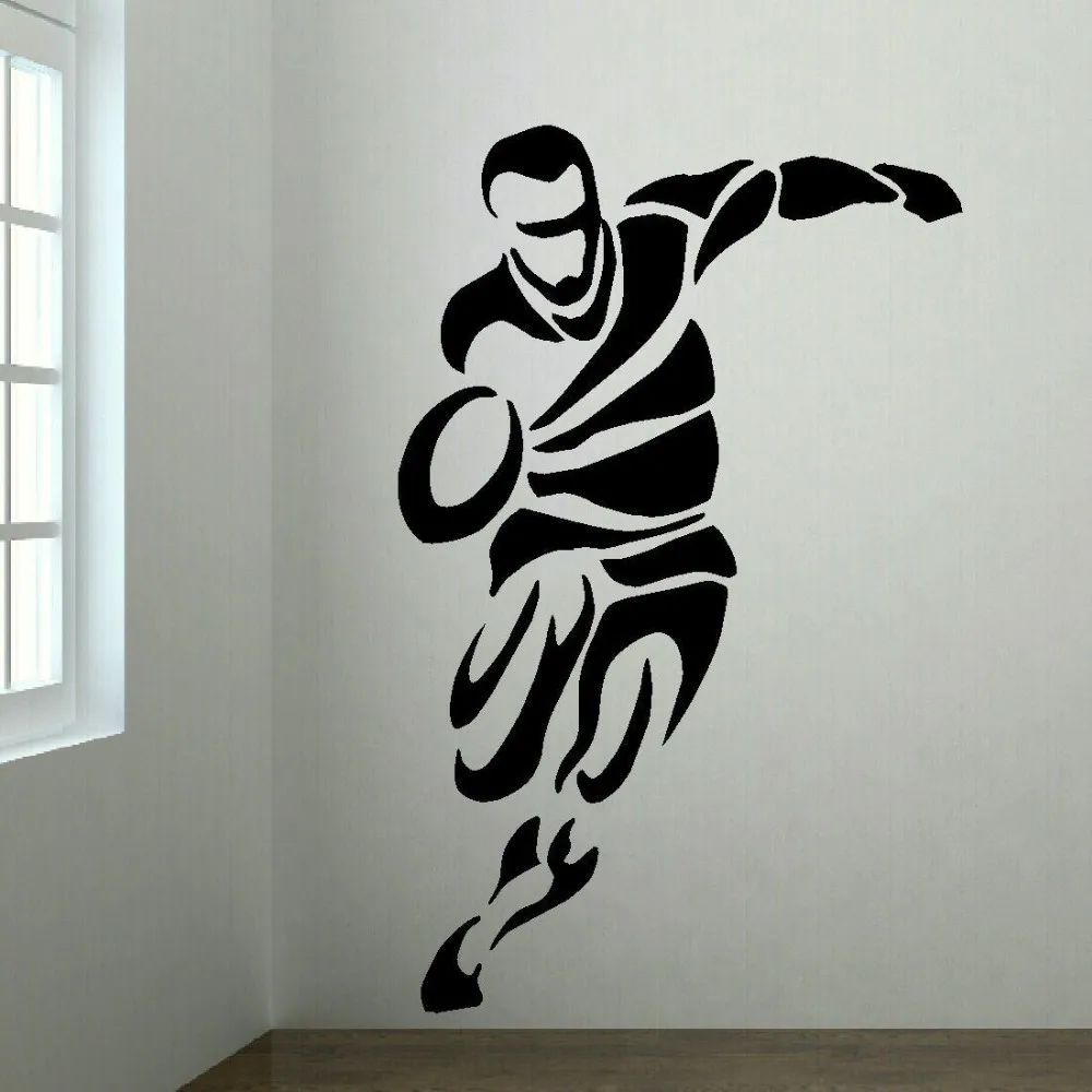

LARGE UPTO 6FT RUGBY PLAYER BEDROOM WALL ART MURAL TRANSFER STICKER VINYL DECAL Home Wall Decor Sticker