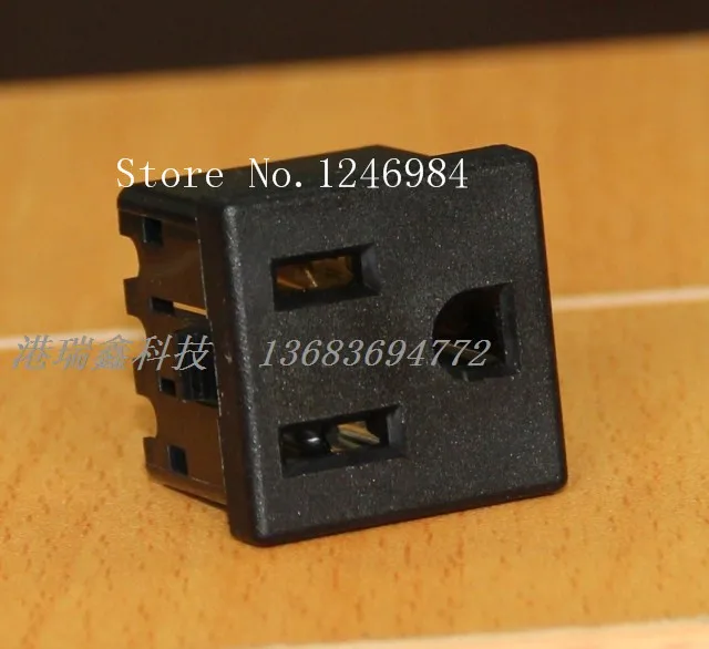 [SA]WINFOONG American standard AC outlet AC square base with three holes sealed enclosure card connector socket RF-6001--50pcs/