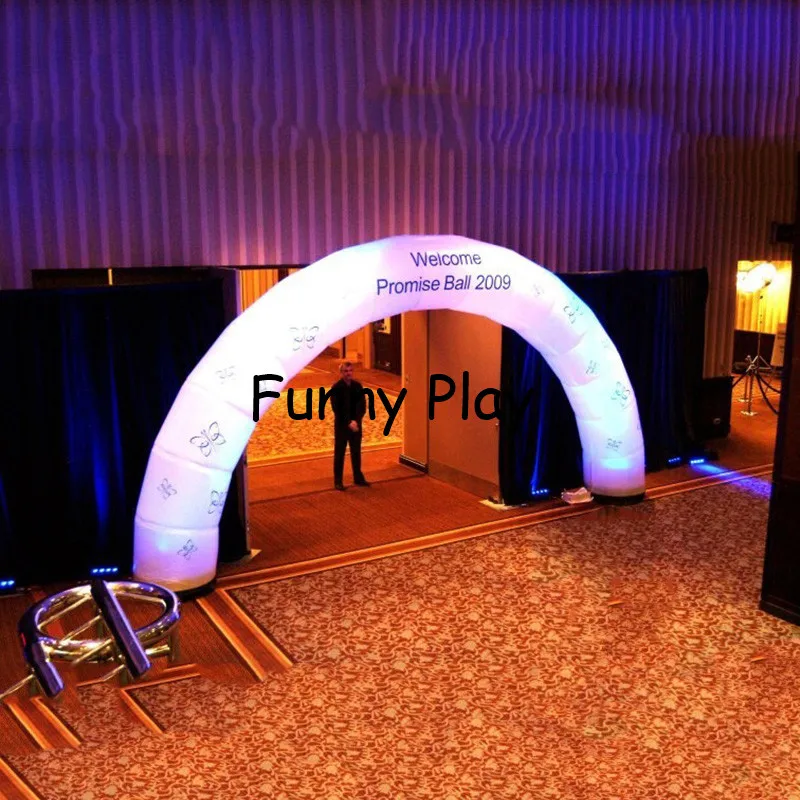 Customized semi-circle led lighting inflatable arch,night run start finish line colorful led arch for events decoration