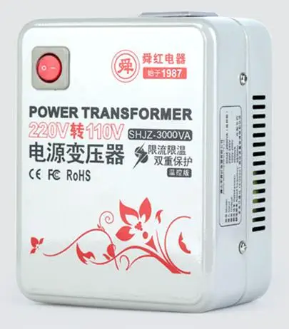 

Fast Shipping SHJZ-3000VA 220v to 110v 3000W temperature control Step Down Voltage Converter Transformer Converts copper coil