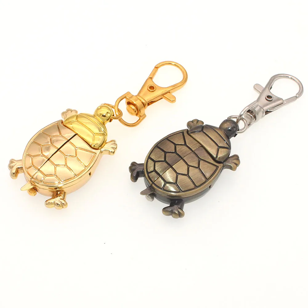 Key ring Watches Quartz Pocket Watch Turtle Golden Watches Pendant Clock Pocket Necklace Gifts Kids Watch Children watches