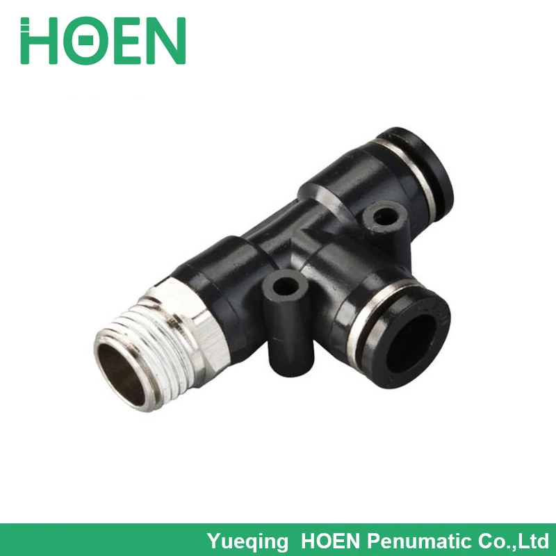 PD8 04 8mm thread 1/2 joint 3 way pneumatic fitting Push In One touch tube quick pipe tee Quick Fitting PD8-04