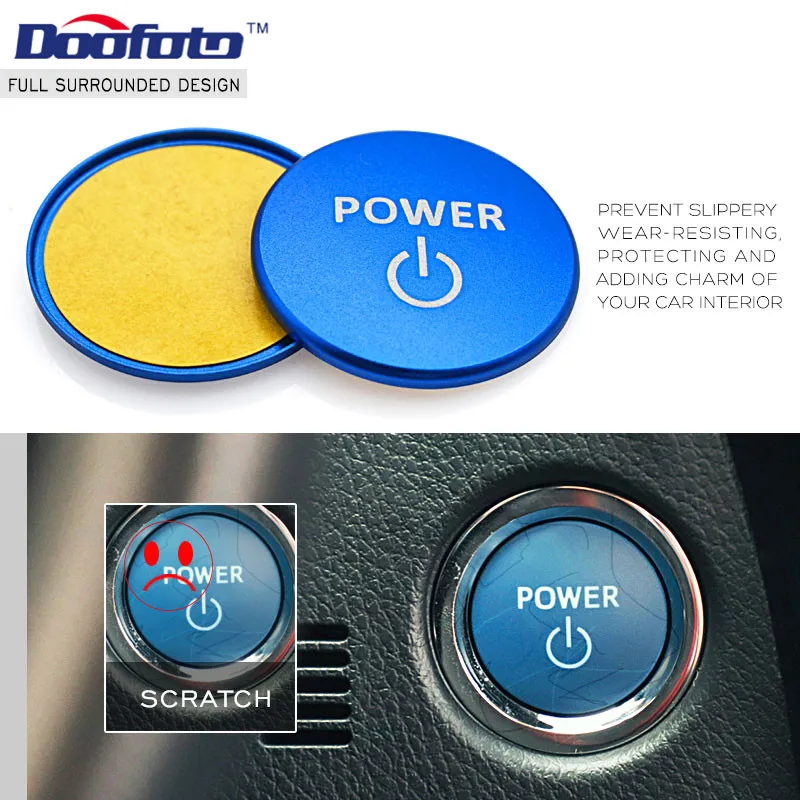 Doofoto Auto Start Stop Motore Pulsante di Alimentazione Misura Per Toyota Prius Corolla Avensis Vellifire Anello di Copertura Styling Adesivo