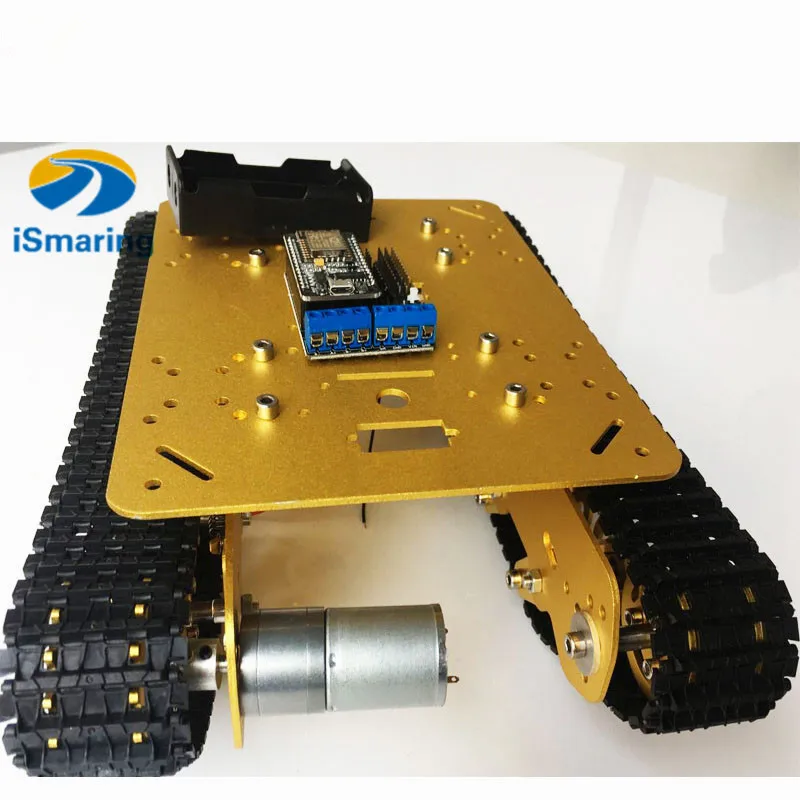 Official ismaring yellow TS100 RC WiFi Robot Tank  Chassis Controlled by Android/iOS Phone based on Nodemcu ESP8266 with Video