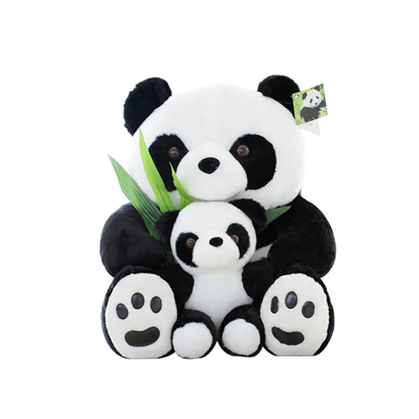 1pc 25CM siedzi matka i dziecko Panda pluszowa zabawki nadziewane Panda Kawaii lalki miękkie poduszki dla dzieci zabawki prezent na boże narodzenie