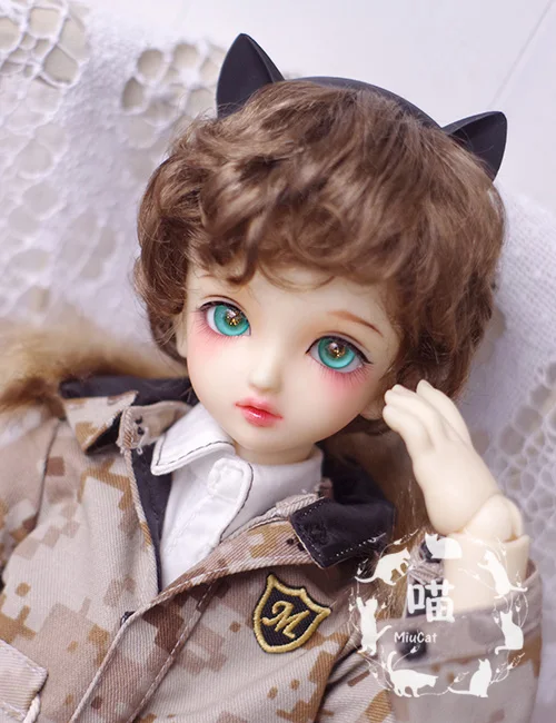 

New Bjd Doll Wig 1/3 1/4 1/6 8-9" 7-8" 6-7" Brown Short curly hair handsome BJD PULLIP SD DOLLFIE Wig