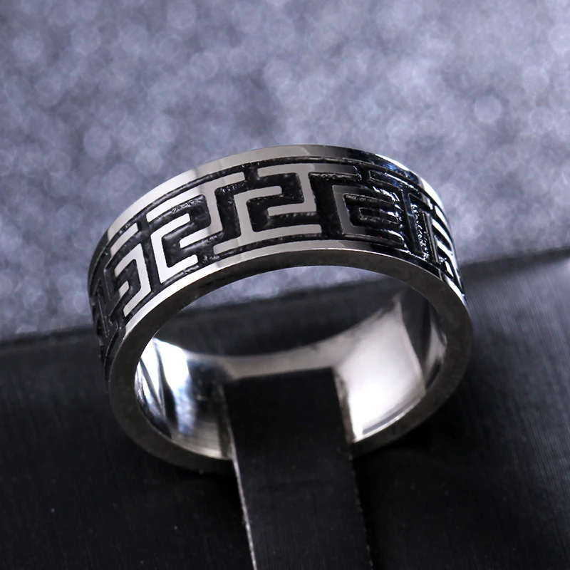 Vintage 316L Stainless Steel Ring for Men And Women Never Fade Power Lucky "Om Mani Padme Hum" Sanskrit Buddhist Mantra Ring view 5