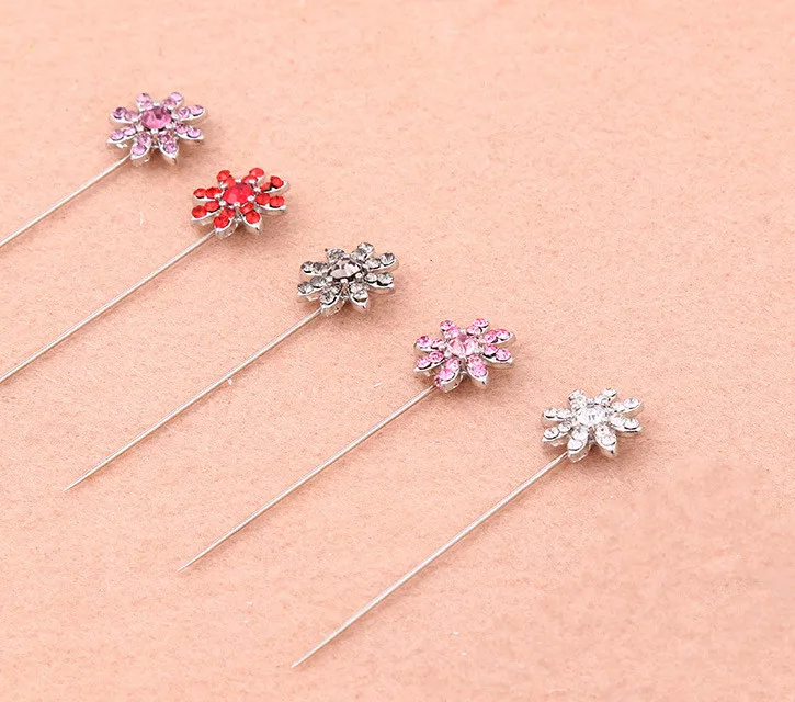 30PCS  New Hijab Pins Set Wholesale 30PCS Crystal Muslim Brooches For Women Safety Scarf Pins Hijab Pins Silver Jewelry Brooch