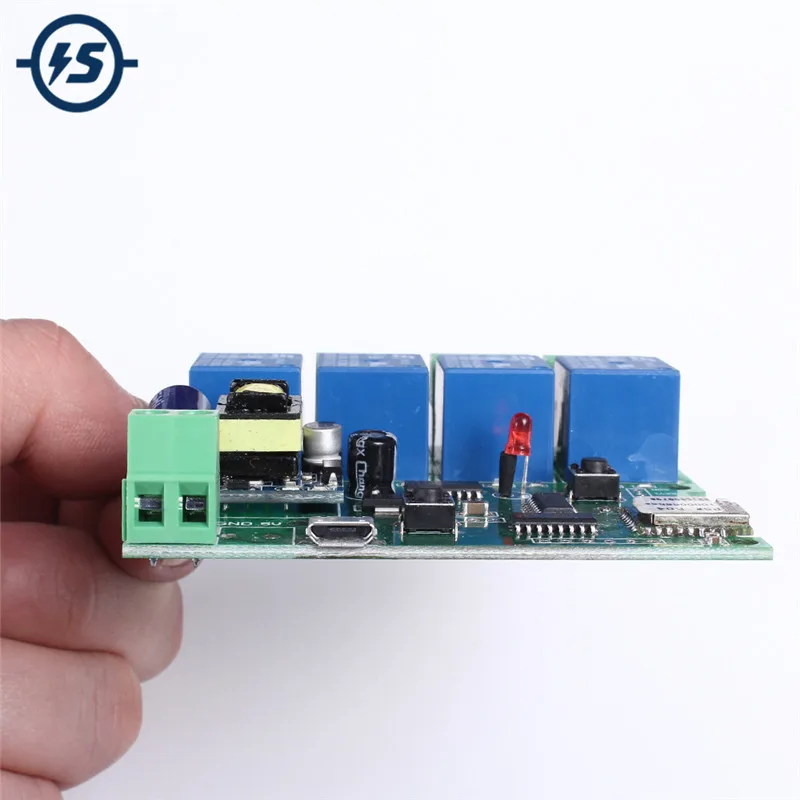 220V 4 チャンネル Wifi リレーモジュール電話 APP ワイヤレスリモートコントロール無線 Lan スイッチジョグ自己ロックインターロック 433 メートルスマート家電