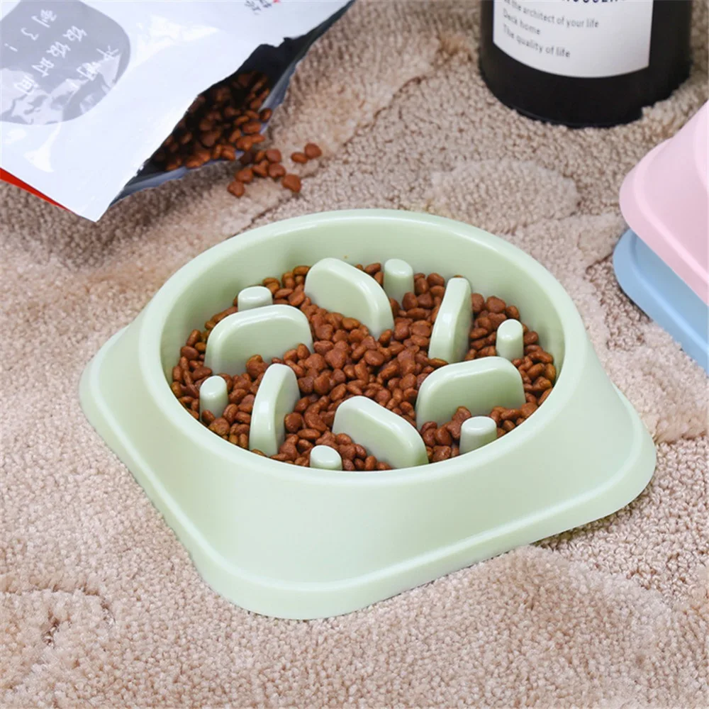 Cheap Pet Slow Eating Dog Bowl Feeder Dog Food Bowl Plastic Dog Slow Feeder Cat Pet Feeder NonSlip Anti Gulping Feeders Bowls