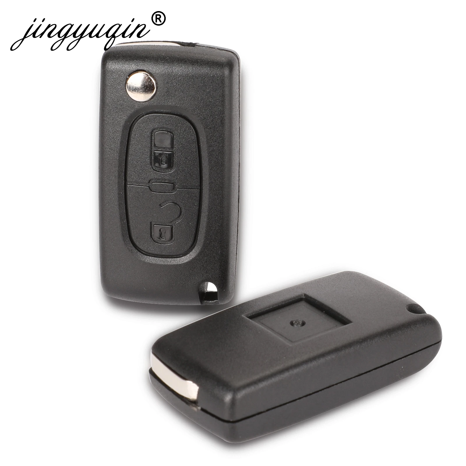 jingyuqin 2 Buttons Flip Folding Key Case Blank Shell For Peugeot 107 207 407 307 307S 308 407 607 807 VA2/HCA Ce0523 Ce0536