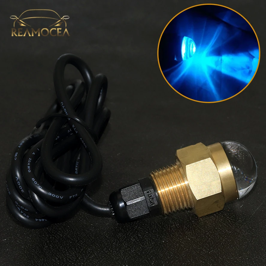 Reamocea Brass Super Bright Blue LED Light 12V Waterproof Underwater Lamp For Marine Yacht Pontoon Fishing Sailing Rowing Boats