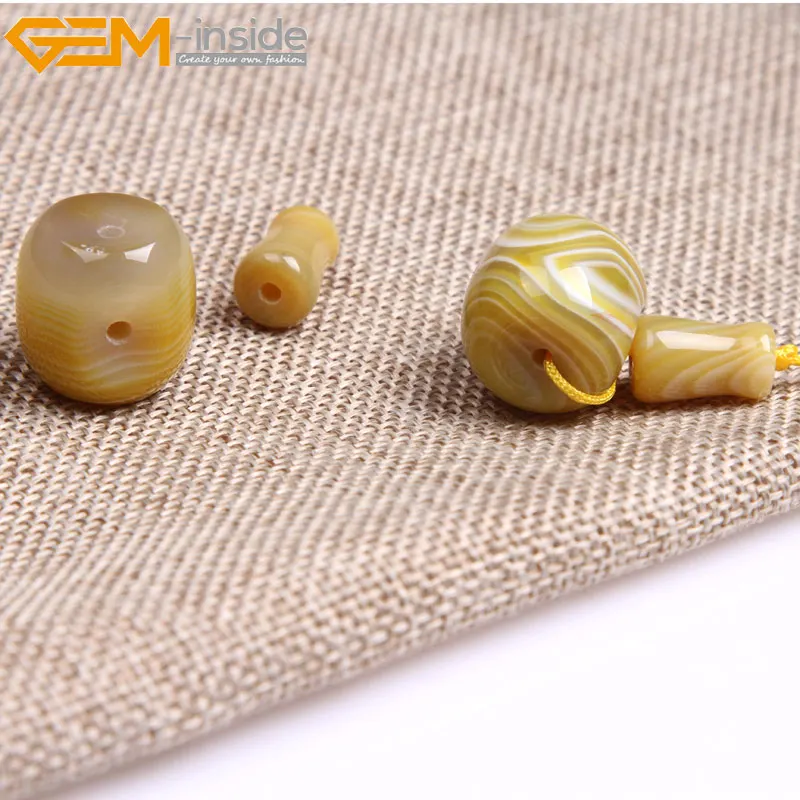 Free shipping!  3 HolesNatural Yellow Botswana Sardonyx Agates Buddha Prayer Rosary Guru Beads For Jewelry Making Multi Sizes