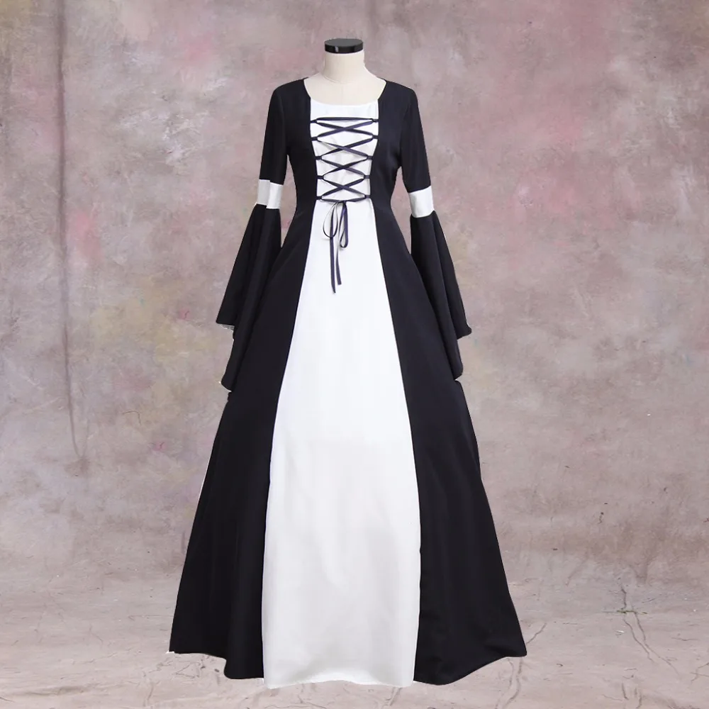 

Chiffon Renaissance Medieval Dress Adult Women Gothic Lolita Victorian Ball Gown Dress Halloween Party Dress L0516