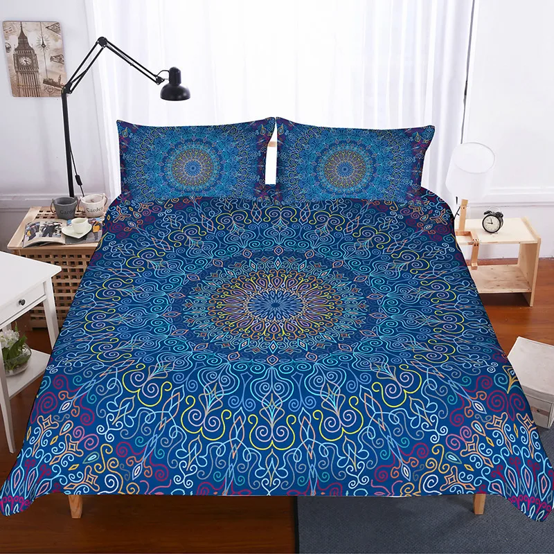 Fanaijia 3d Mandala bedding set queen size boho Duvet Cover Bohemian Bed Set Bedclothes full size bed set