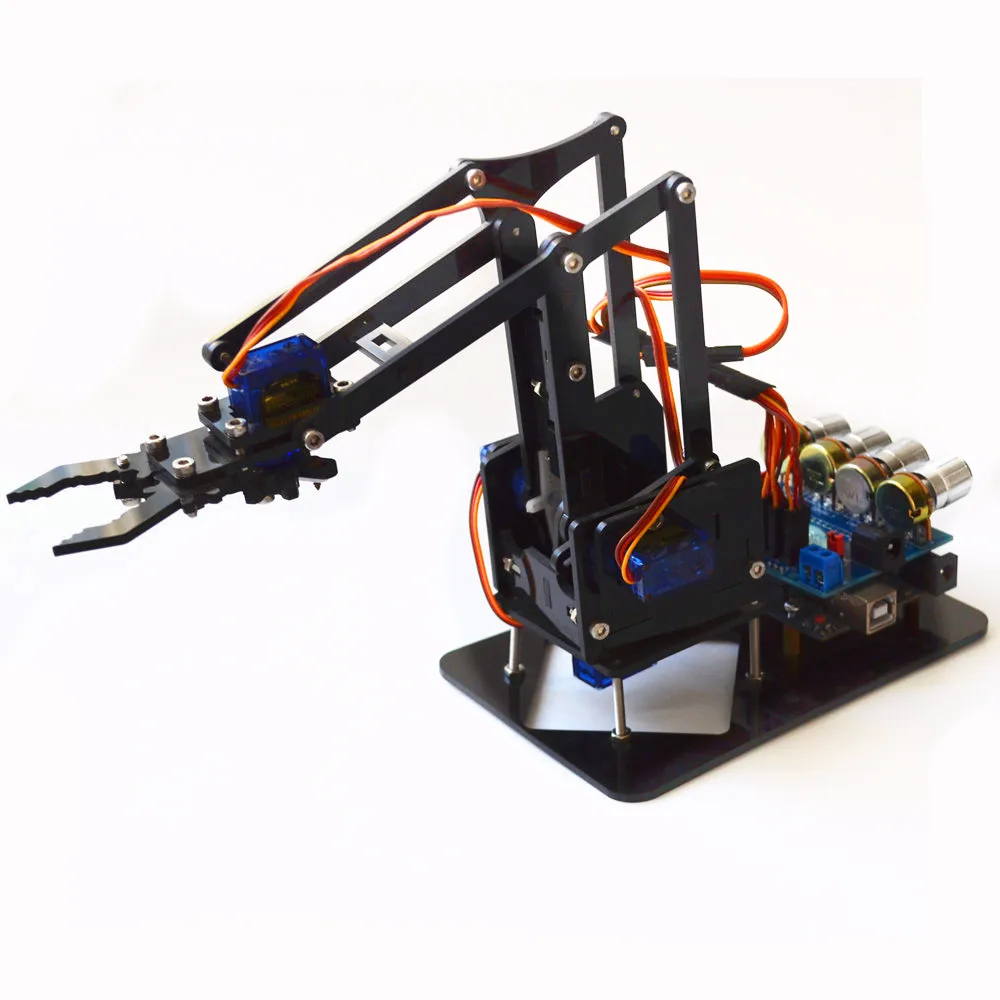 DIY Acrylic robot arm robot claw arduino kit 4DOF toys Mechanical grab Manipulator DIY SNAM1900