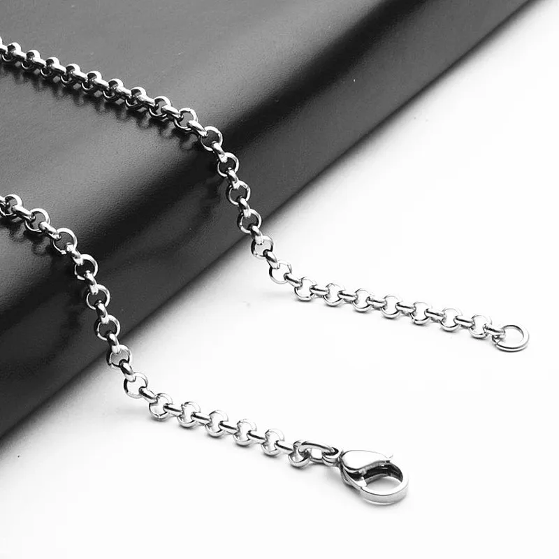 Aiovlo 2 3 4 5 6mm Stainless Steel Necklace O Link Necklace Chain Men Women Wholesale Accessories Chain for DIY Jewelry Making