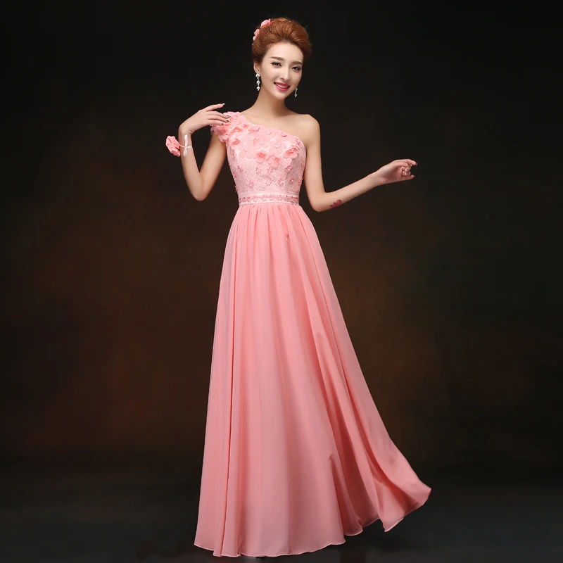 A879 Lange Brautjungfer Kleid Sommer Blau Rosa Champagner Rot Prom Formale Kleid Elegante Frauen Chiffon Erwachsene Junior Brautjungfer Kleider