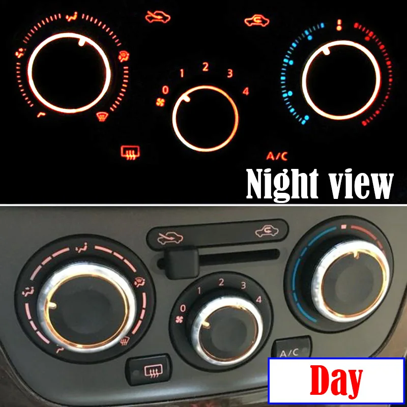 Fit For Nissan Note E11 2004-2013 Switch Knob Knobs Heater Climate Control Buttons Dials Frame Ring A/C Air Con Cover Refitting