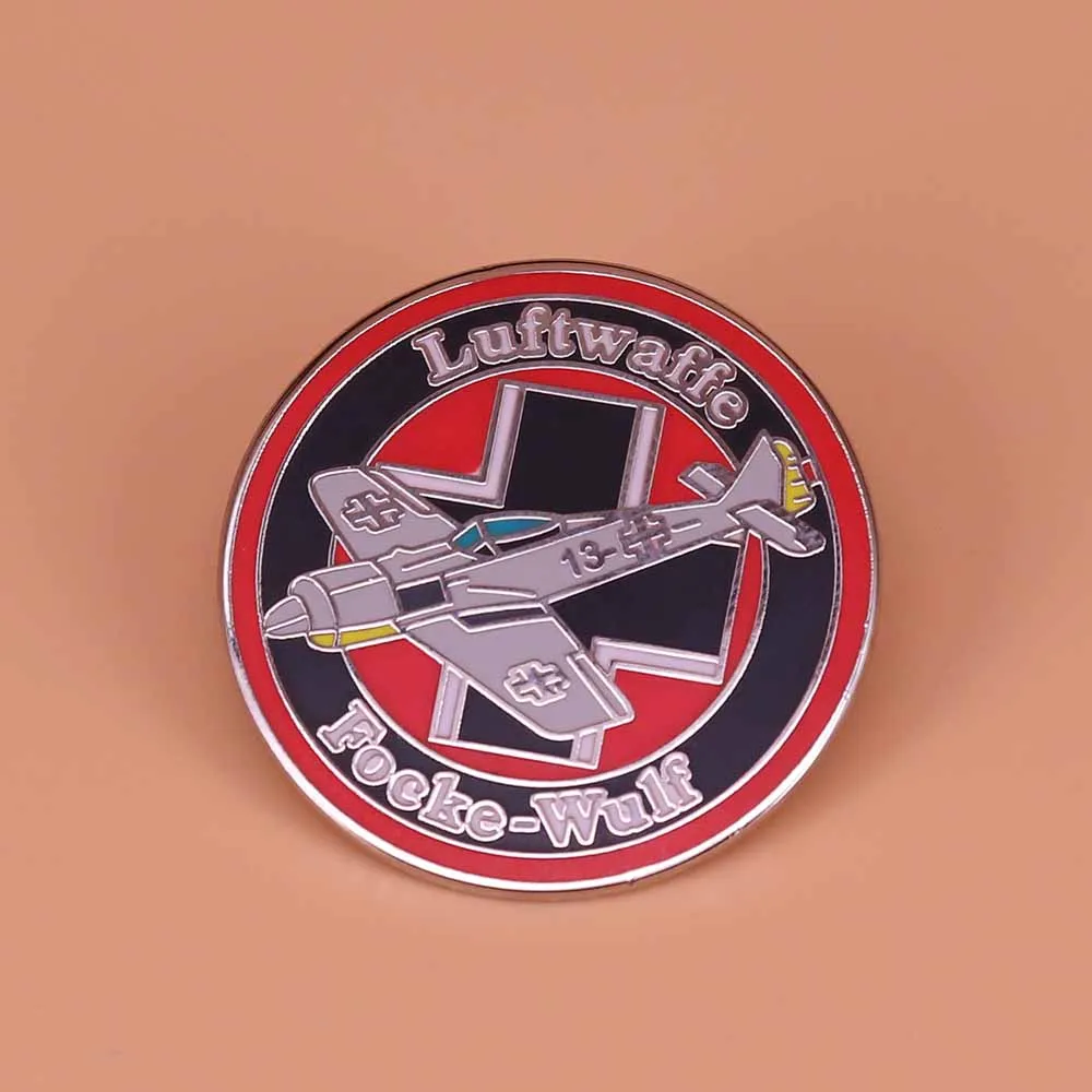 Fighter enamel pin Luftwaffe badge cross brooch Germany Air Force jewelry airplane flight gift men shirts jacket accessories