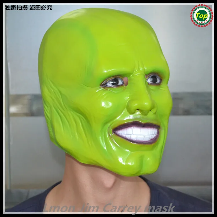 Free shipping Halloween Party Cosplay Movies THE MASK JIM Carrey LATEX MASK Funny Novelty Loki The mask JIM carrey Latex mask