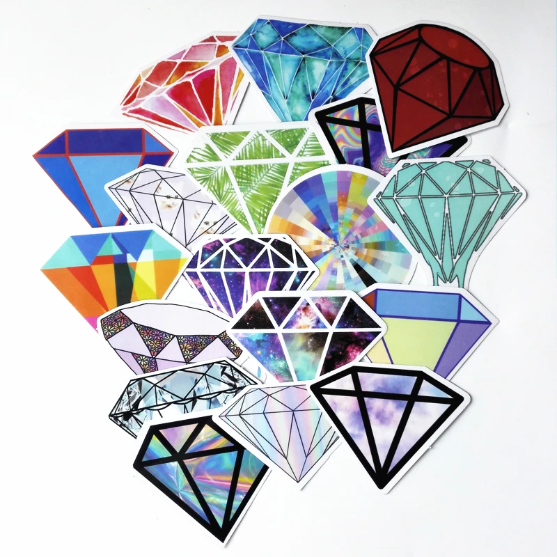 18Pcs Transparent Diamond Design Stickers For Snowboard Car Laptop Luggage Skateboard Motorcycle Phone Decal Pegatinas