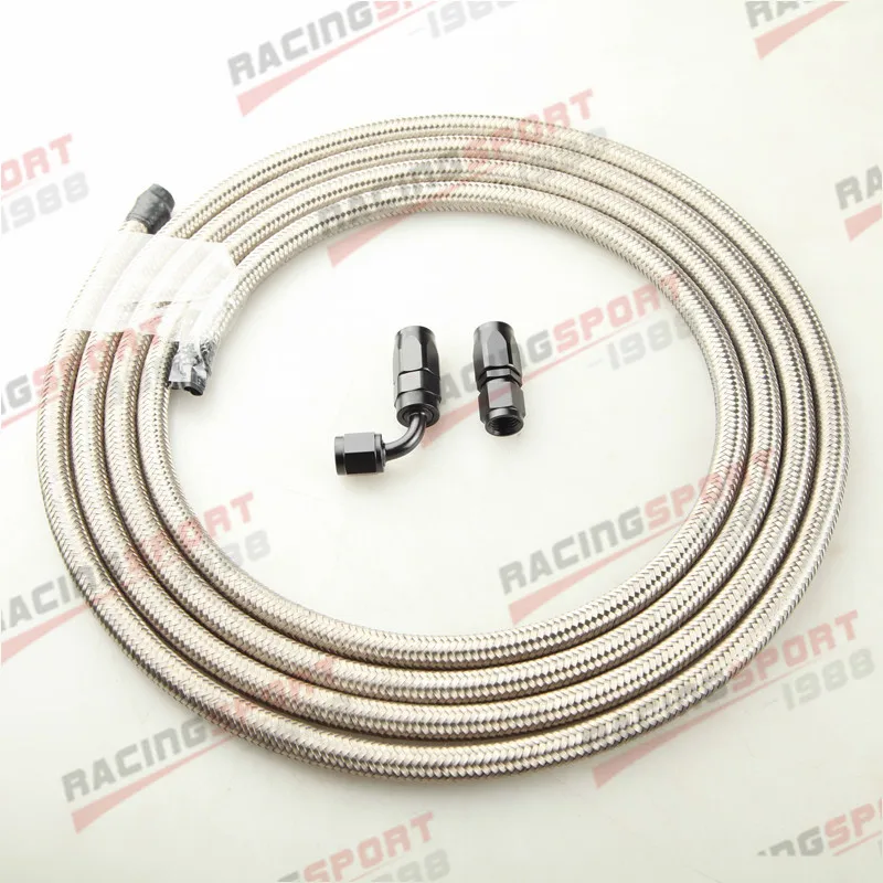 8AN AN8 AN 8 Stainless Steel Braided Oil Fuel Gas Line Hose 3M+Hose End Fitting