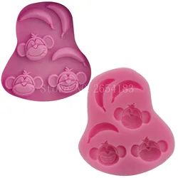 Animal Monkey Banana Silicone Fondant Cake Mold Cupcake Jelly Candy Chocolate Decoration Baking Tool Moulds Resin Art Available