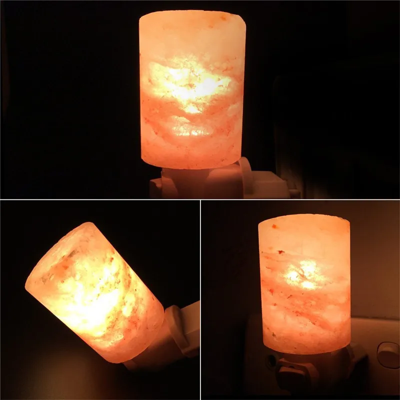 

Mini Himalayan Salt Night Light, Cylinder Shape Wall Lamp, Bedside Bedroom, Home Decor, Novelty Lighting, US, EU, UK, AU Plug