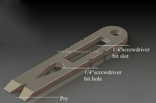 

Titanium TC4 EDC Mini Micro Tactical Pry Bar Widgy Bar with 1/4" Screwdriver Bit Slot & Hole 75mm Long for Survival Bushcraft