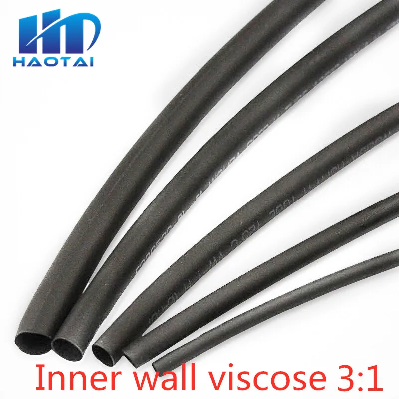 1M/lots 3:1 Heat Shrink Tube with Glue Dual Wall Tubing Diameter 1.6/2.4/3.2/4.8/6.4/7.9/9.5/12.7mm Adhesive Lined Sleeve Wrap