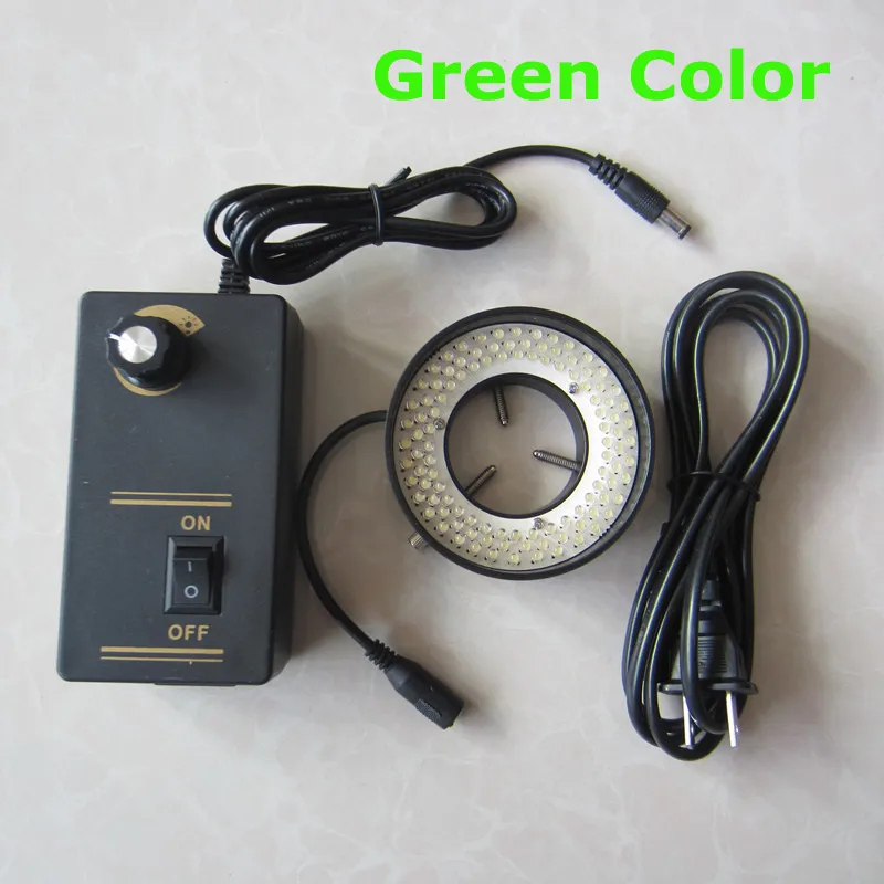 108pcs Green LED Light Illuminated Adjuatable Laboratory Biological Stereo Microscope Ring Lamp Inner Diameter 41mm 90V-264V