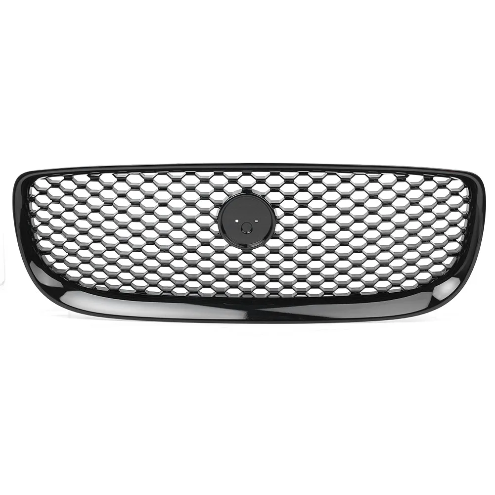 Car Front Bumper Racing Grill For Jaguar XE 2015 2016 2017 2018 X760 Glossy Black ABS Exterior Moulding Grille
