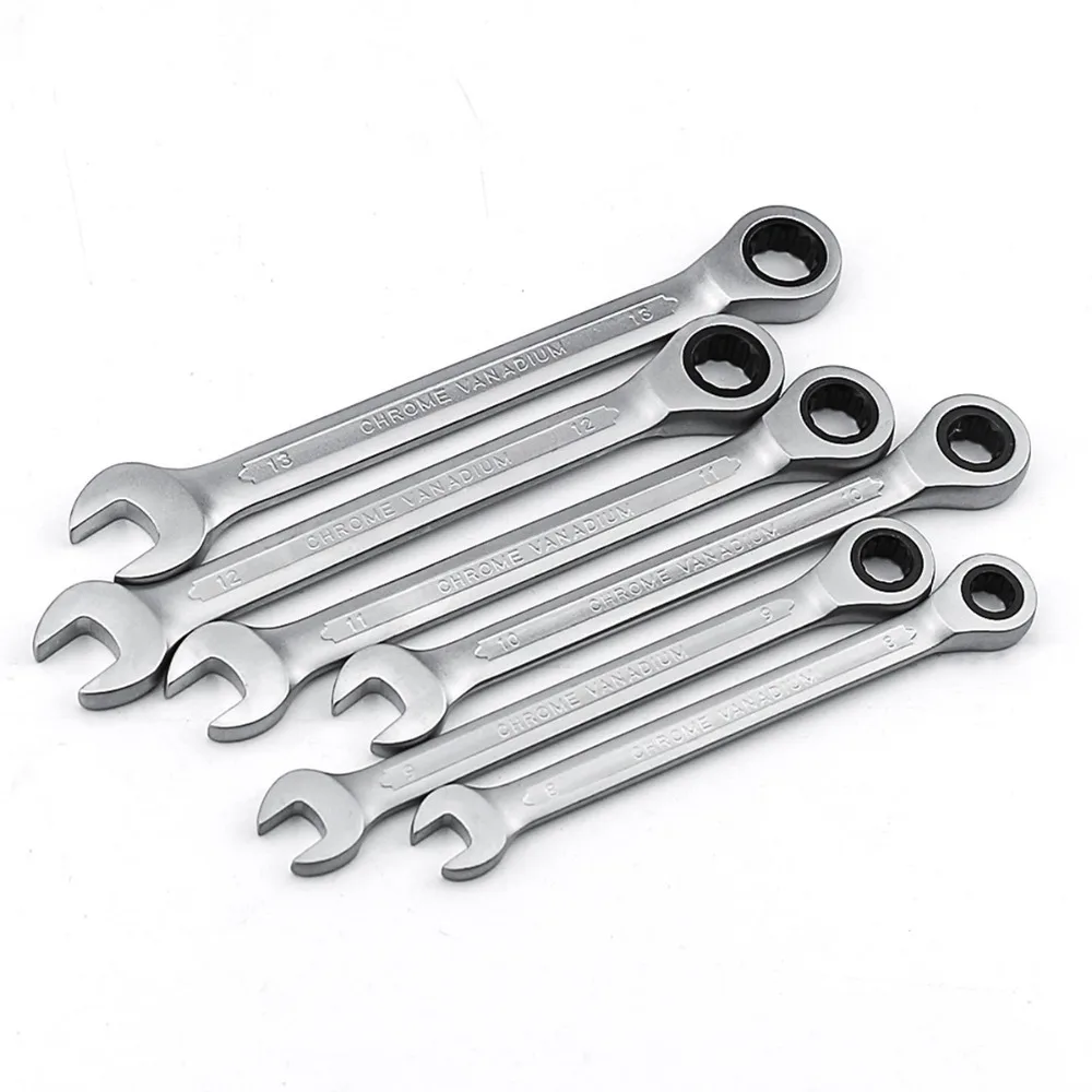 6-13mm Combinatie Moersleutel Auto Reparatie Tools Gear Ring wrench ratel Chrome Vanadium Matte plaat D3606-D3613