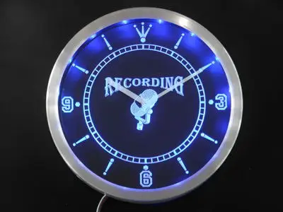 nc0283 Recording On The Air Radio Studio Neon Light Signs LED Wall Clock