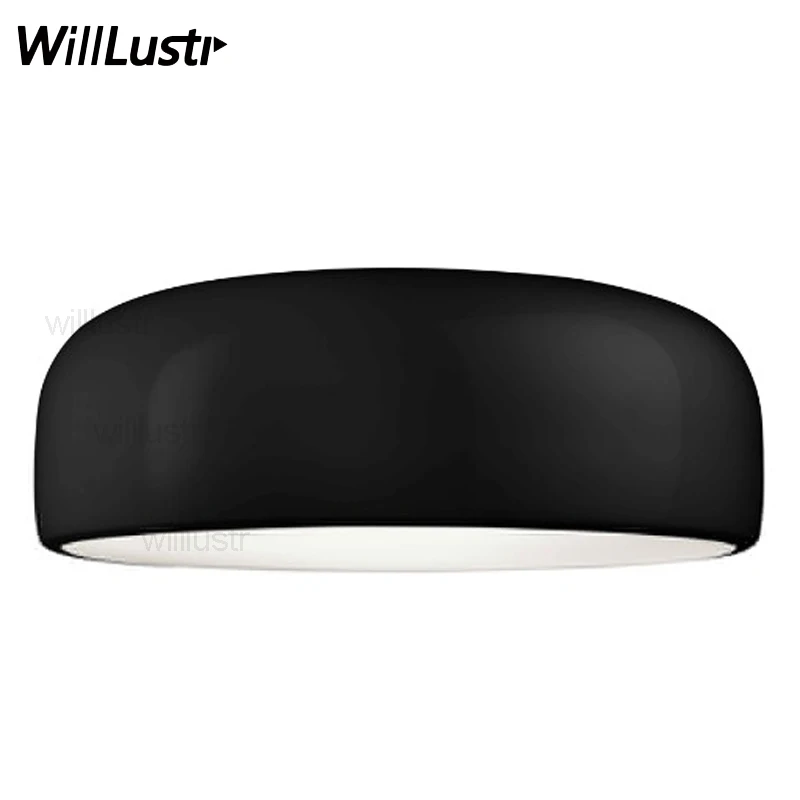 Smith Aluminum Pan Ceiling Lamp Modern Design Dinning Living Room Bedroom Hotel Minimalist Lighting 35cm 48cm 60cm White Black