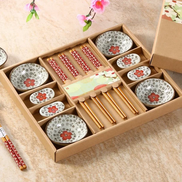 High-End Ceramic Cutlery Sets Chinese Style Sushi Set Japanese Style with Gift Boxes Elegant Tableware Dishes