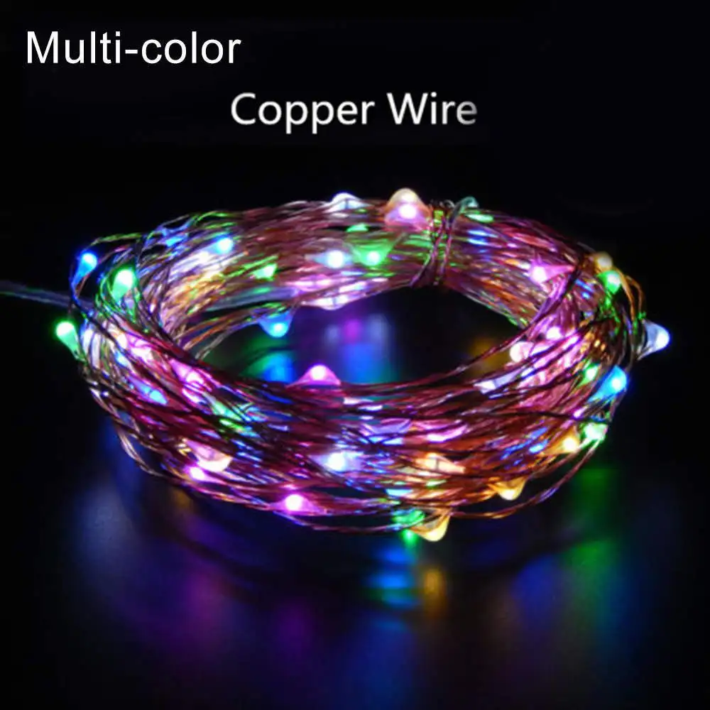 33FT 10M/20M/30M/50M DC12V LED String Silver Copper Wire Fairy String Lights Indoor Outdoor Christmas Wedding Decoration