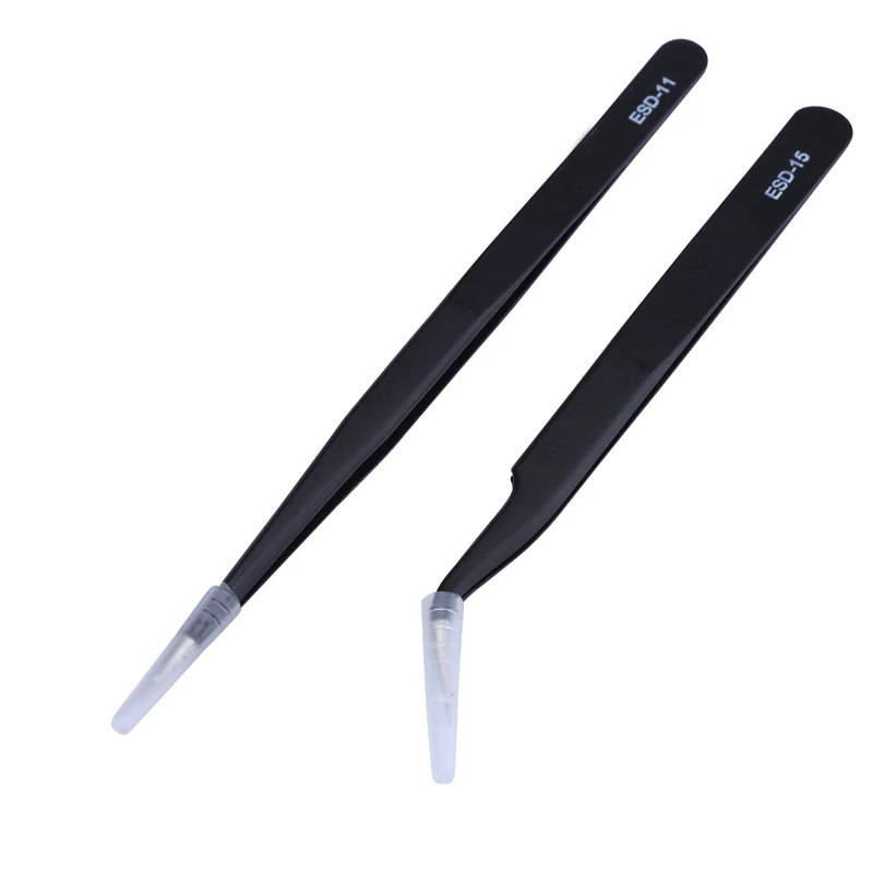 Imagem -02 - Stainless Steel Precision Pinças Grupo Esd Pinça Esd Pinça Ferramentas de Reparação Eletrônica Anti-static Pincet Pcs por Lote
