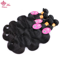 Queen Hair Products Indian Human Hair Body Wave Bundles Deal 8 to 28 Virgin Human Raw Hair Weaves No Tangle