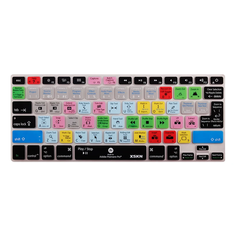 

XSKN Adobe Premiere Design Shortcut Silicone Keyboard Cover Skin for Old Macbook Pro 15/13 Macbook Air 13 Inch, Before 2015